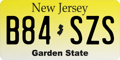 NJ license plate B84SZS