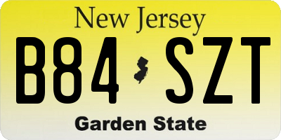NJ license plate B84SZT