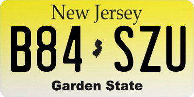 NJ license plate B84SZU