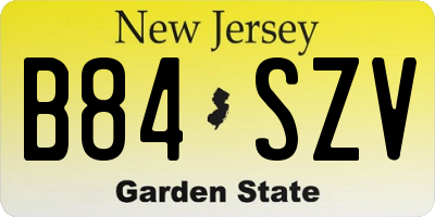 NJ license plate B84SZV