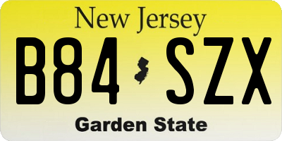 NJ license plate B84SZX