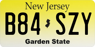 NJ license plate B84SZY