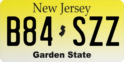 NJ license plate B84SZZ
