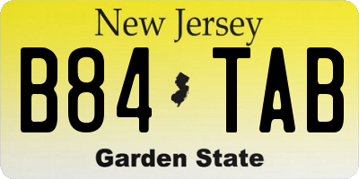 NJ license plate B84TAB