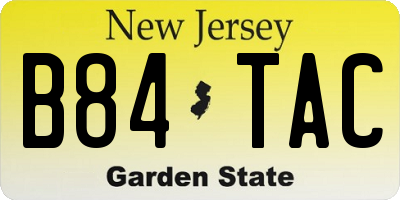 NJ license plate B84TAC
