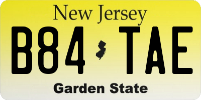 NJ license plate B84TAE