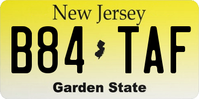 NJ license plate B84TAF