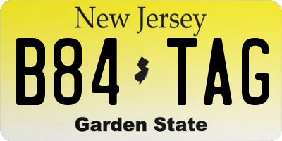 NJ license plate B84TAG