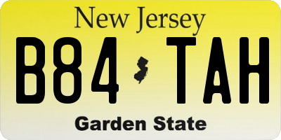 NJ license plate B84TAH