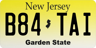 NJ license plate B84TAI