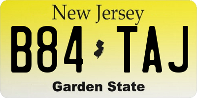 NJ license plate B84TAJ