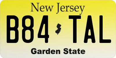 NJ license plate B84TAL