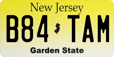 NJ license plate B84TAM