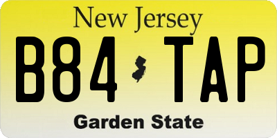 NJ license plate B84TAP