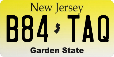 NJ license plate B84TAQ