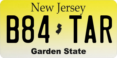 NJ license plate B84TAR