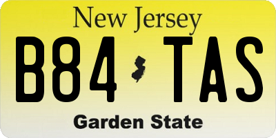 NJ license plate B84TAS