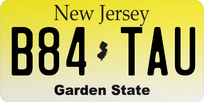 NJ license plate B84TAU