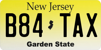 NJ license plate B84TAX