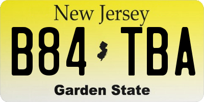 NJ license plate B84TBA