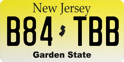 NJ license plate B84TBB