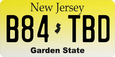 NJ license plate B84TBD