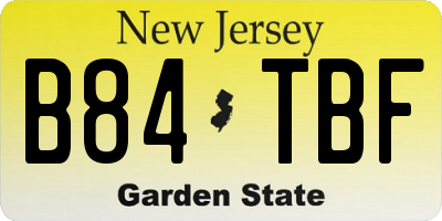 NJ license plate B84TBF