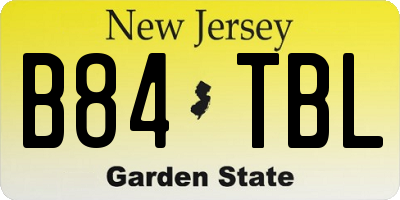 NJ license plate B84TBL