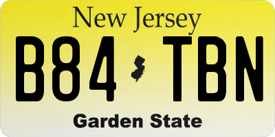NJ license plate B84TBN