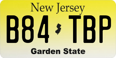 NJ license plate B84TBP