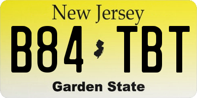 NJ license plate B84TBT