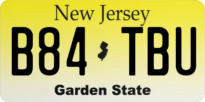 NJ license plate B84TBU