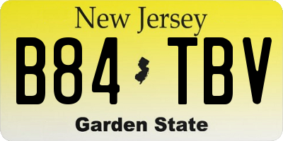 NJ license plate B84TBV