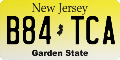 NJ license plate B84TCA