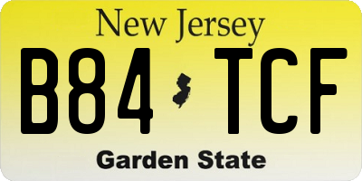 NJ license plate B84TCF