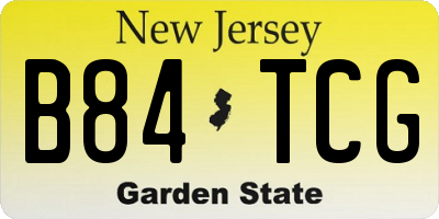 NJ license plate B84TCG