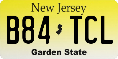 NJ license plate B84TCL