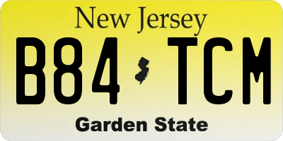 NJ license plate B84TCM