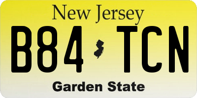 NJ license plate B84TCN
