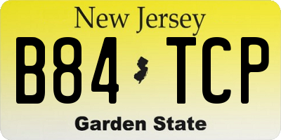 NJ license plate B84TCP