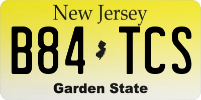NJ license plate B84TCS