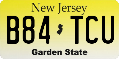 NJ license plate B84TCU