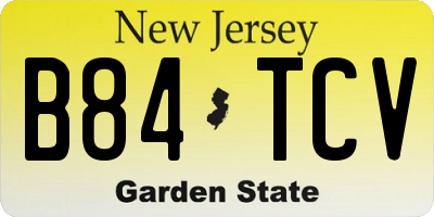 NJ license plate B84TCV