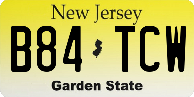NJ license plate B84TCW