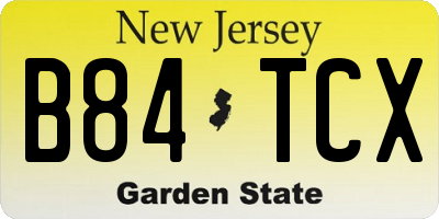 NJ license plate B84TCX