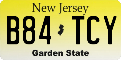 NJ license plate B84TCY