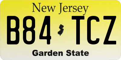 NJ license plate B84TCZ