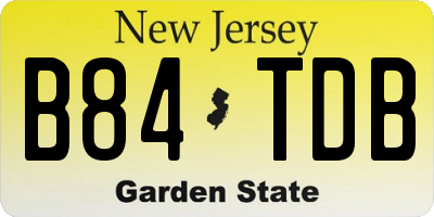 NJ license plate B84TDB