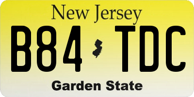 NJ license plate B84TDC