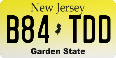 NJ license plate B84TDD